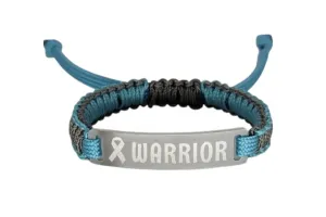 Micro Paracord Bracelet with Engraved Stainless Steel ID Tag - Warrior