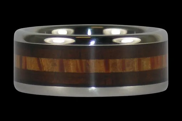 Milo Wood and Coconut Palm Titanium Ring