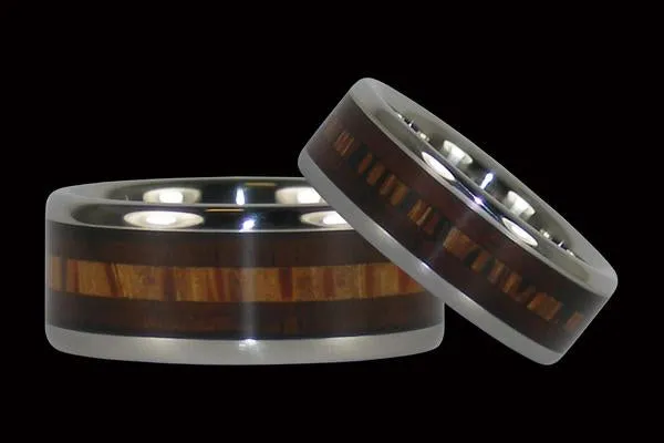Milo Wood and Coconut Palm Titanium Ring