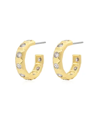 Mini Pyramid Stud Hoops- Gold