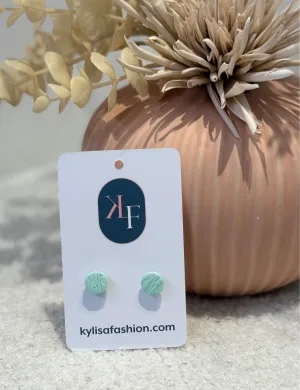 Mini Textured Stud - Mint Green