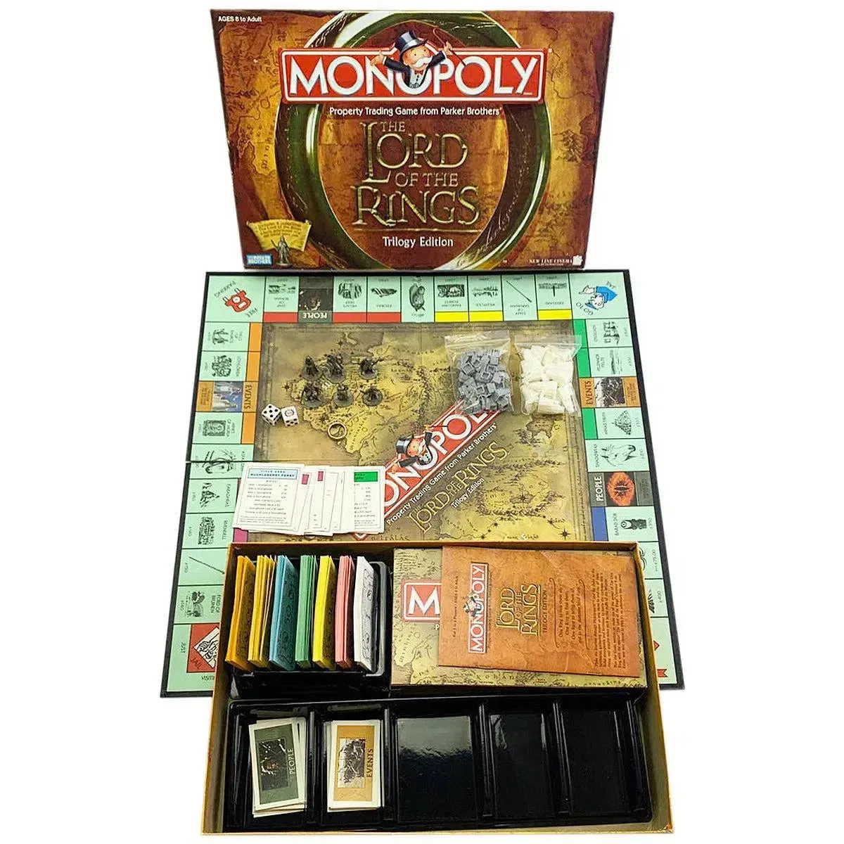 Monopoly: The Lord of the Rings Trilogy Edition - Economic Fantasy Board Game for Family, and Adults (2-6 Players, Ages 8 ) - Parker Brothers