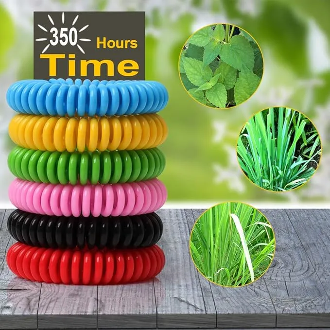 Mosquito Bracelets, 18 Pack Individually Wrapped Mosquito Bands for Adult Kids, DEET Free, Natural and Waterproof Wristband