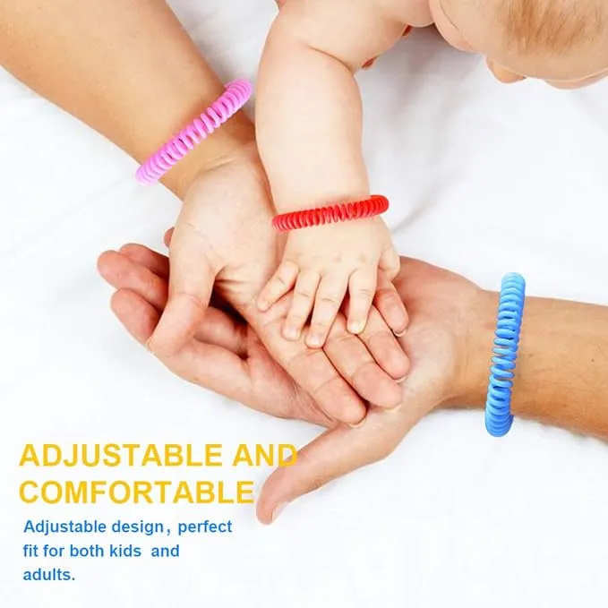 Mosquito Bracelets, 18 Pack Individually Wrapped Mosquito Bands for Adult Kids, DEET Free, Natural and Waterproof Wristband