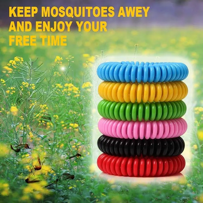 Mosquito Bracelets, 18 Pack Individually Wrapped Mosquito Bands for Adult Kids, DEET Free, Natural and Waterproof Wristband