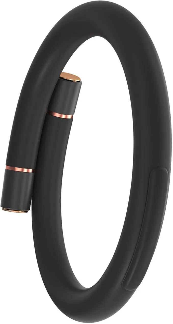 Mosquito Repellent Bracelets, 1 Pack Repellent Wristbands for Adults and Kids, DEET-Free (10 Replacement Cores - Black)