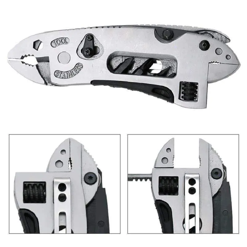 Multi-tool pliers jaw screwdriver survival tool adjustable wrench