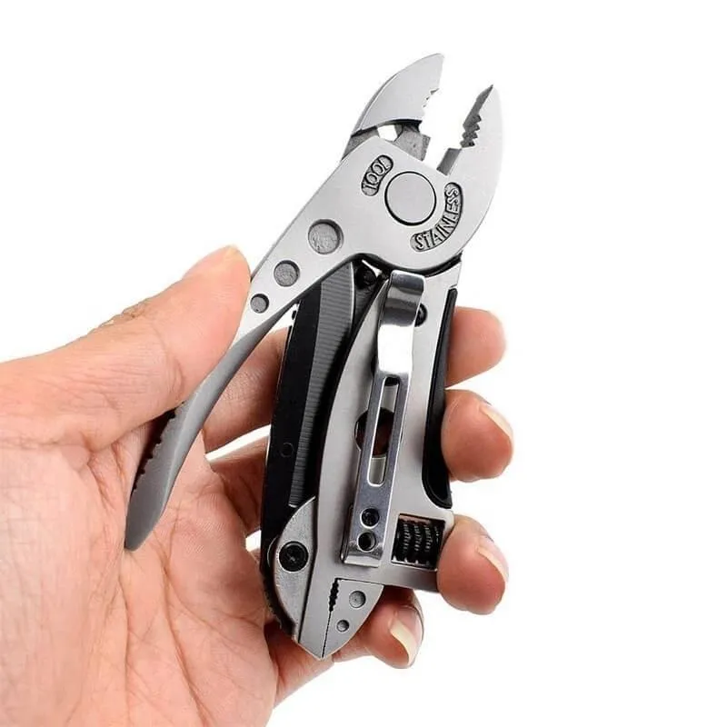Multi-tool pliers jaw screwdriver survival tool adjustable wrench