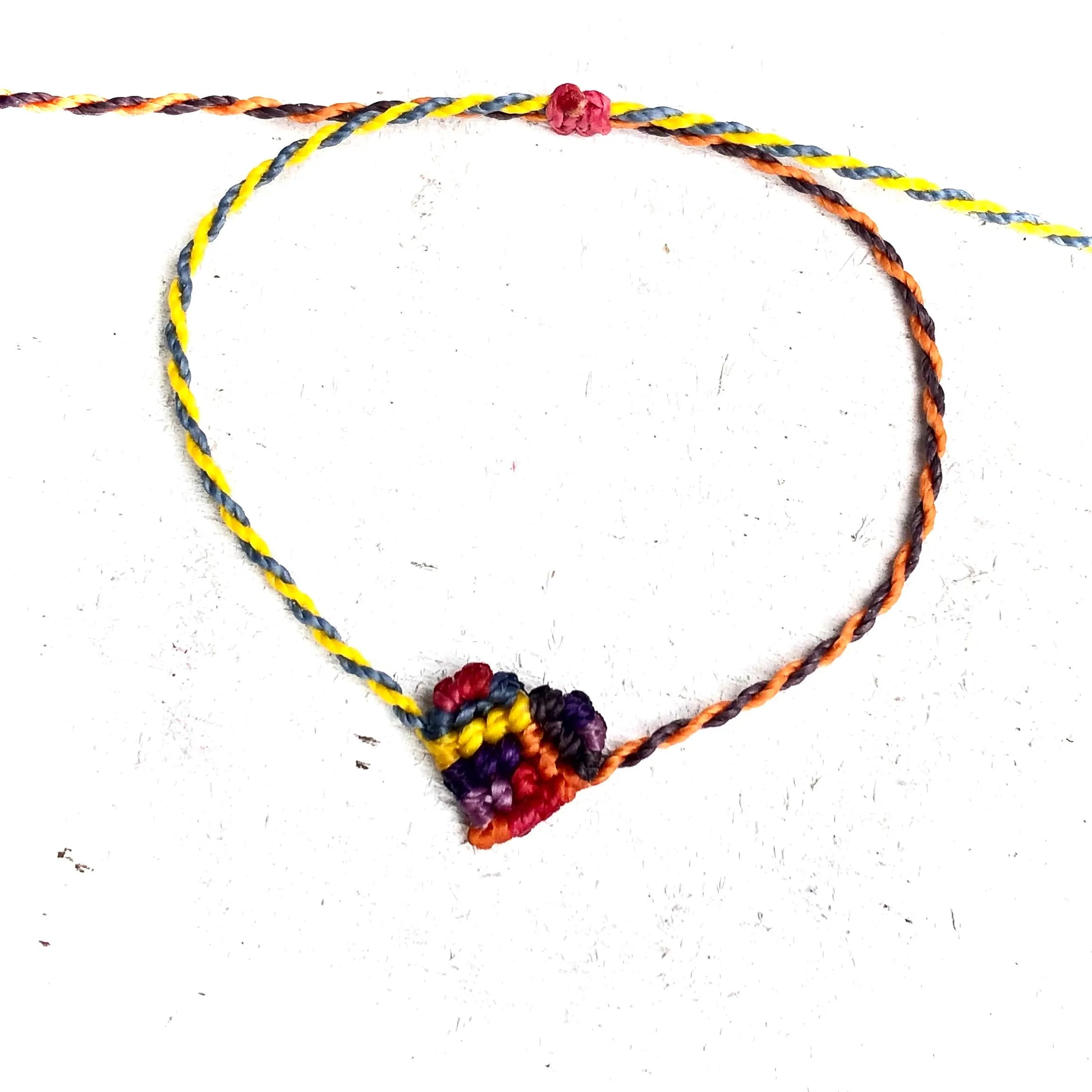 Multicolor Heart Macrame Bracelet - Multicolor
