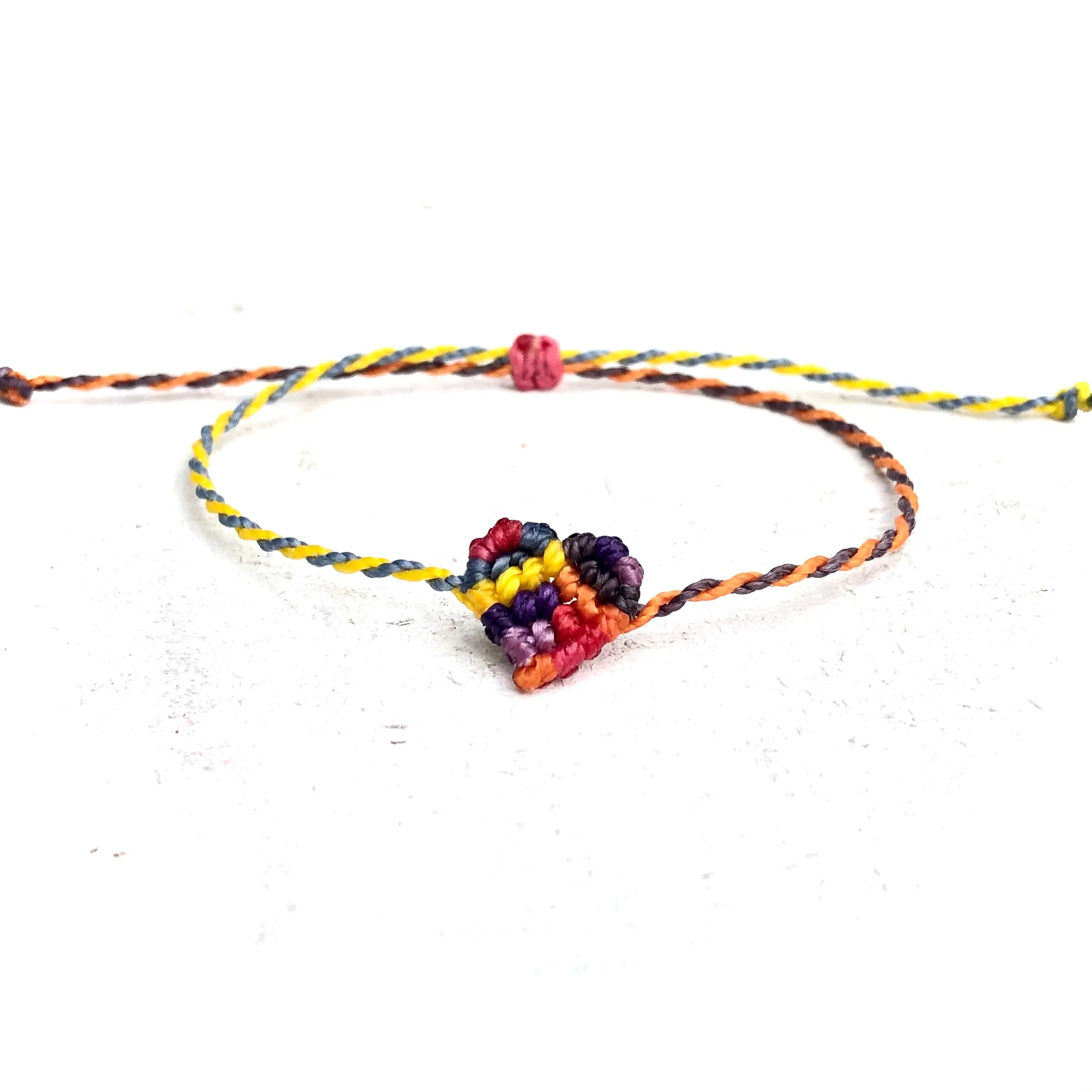Multicolor Heart Macrame Bracelet - Multicolor