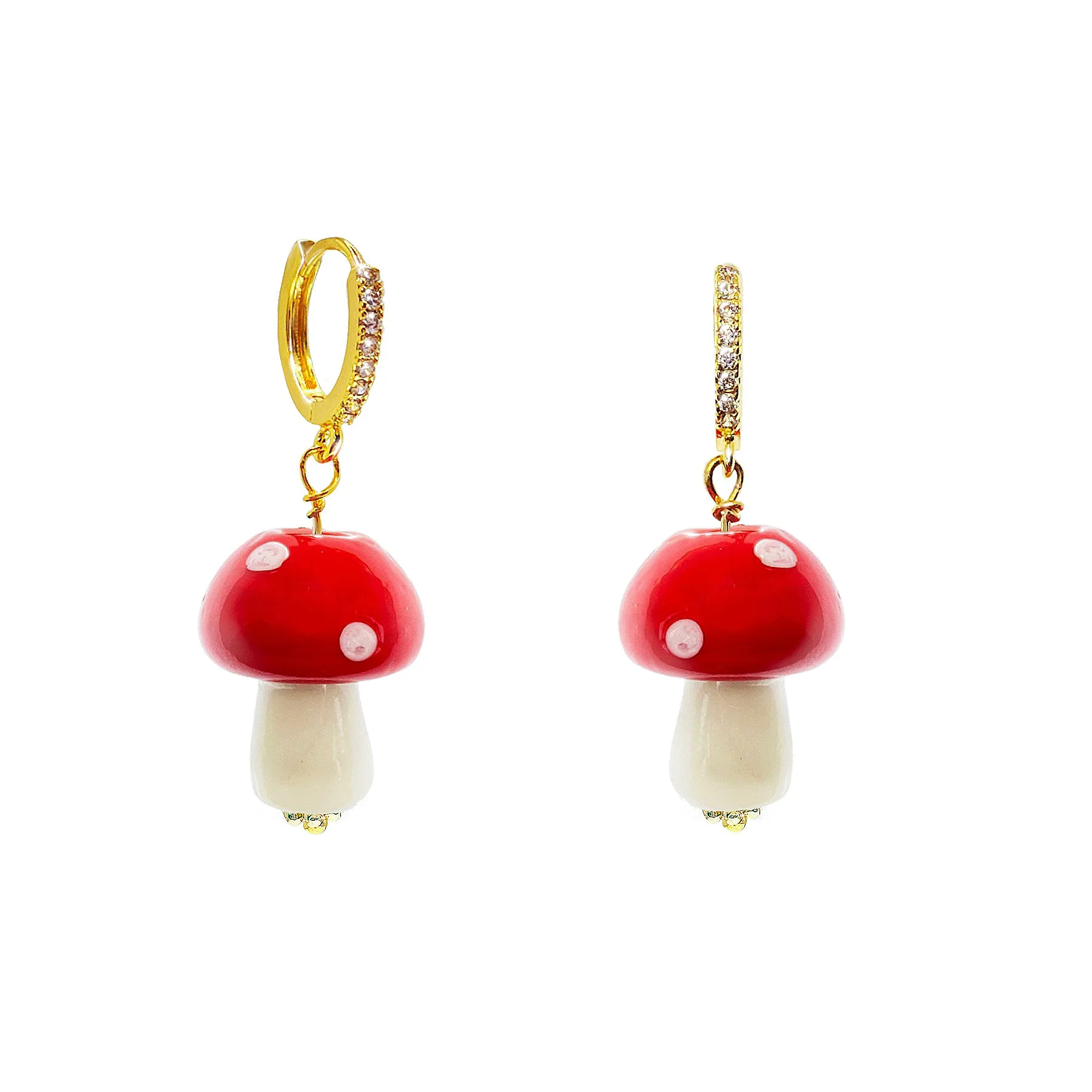 Mushrooms Hoops Earring &Ear Clips