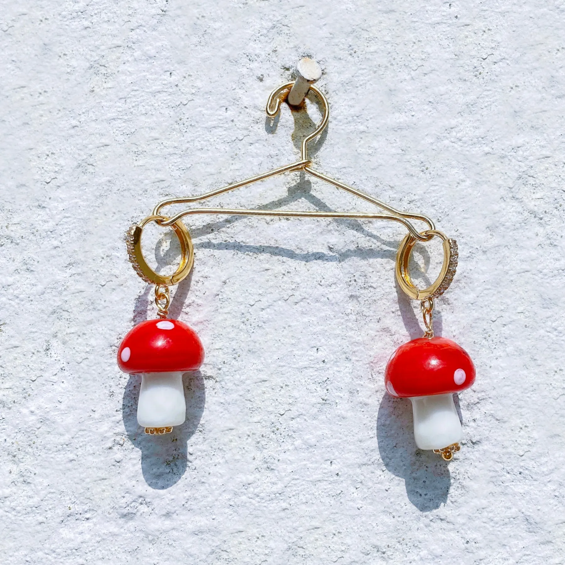 Mushrooms Hoops Earring &Ear Clips
