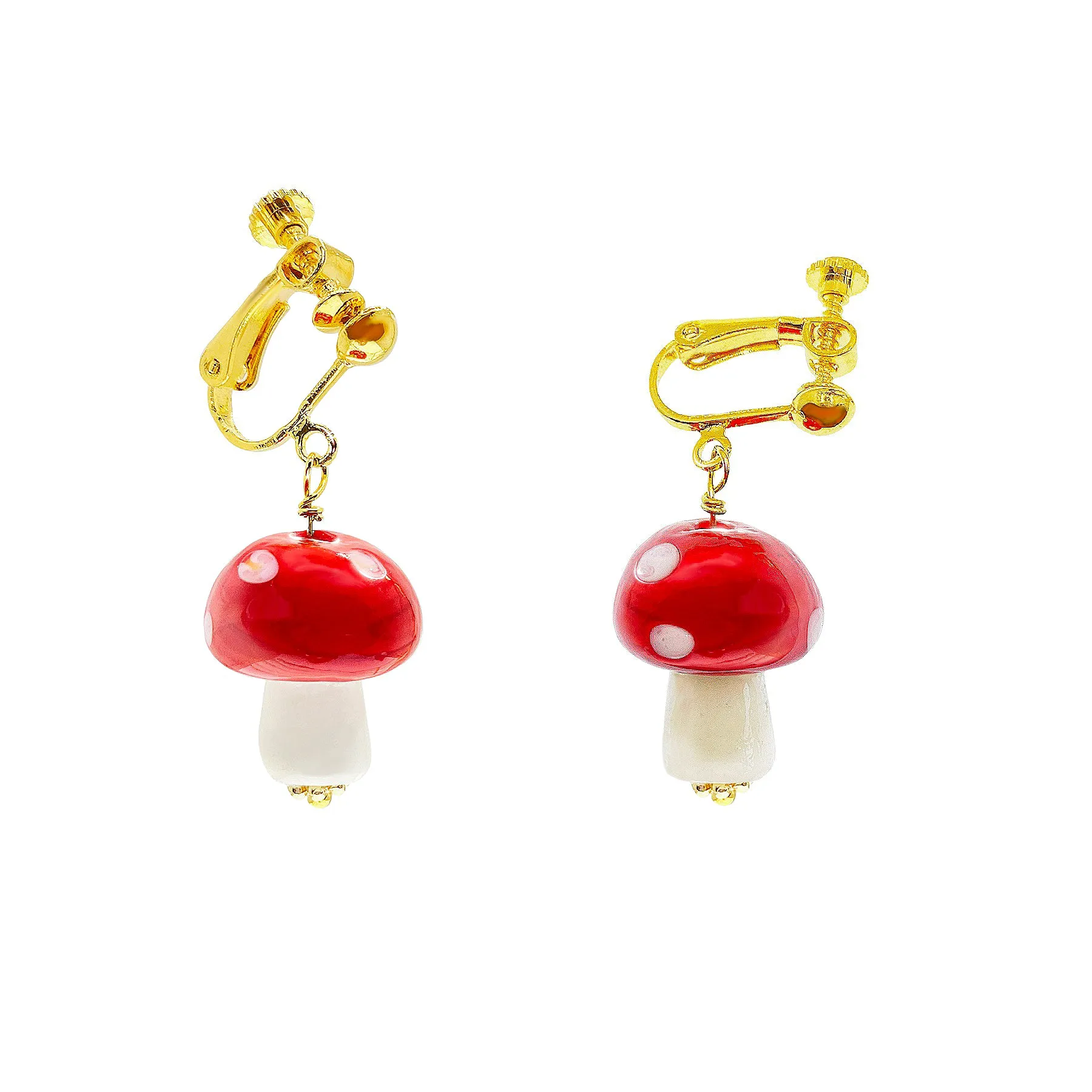 Mushrooms Hoops Earring &Ear Clips