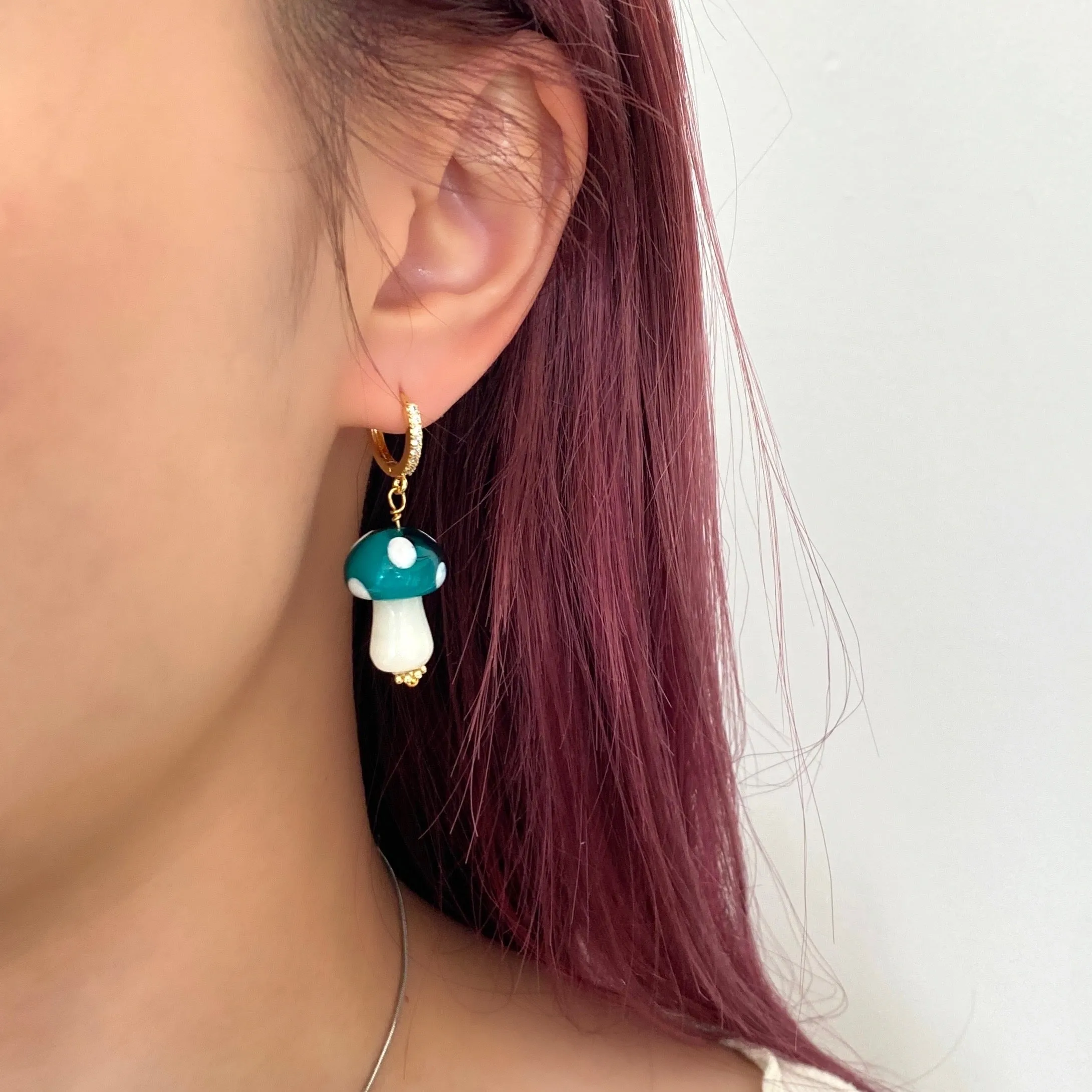 Mushrooms Hoops Earring &Ear Clips