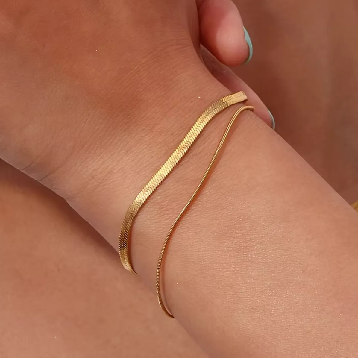 Nellie| Stainless Steel 18K Gold Plated Snake Bracelet