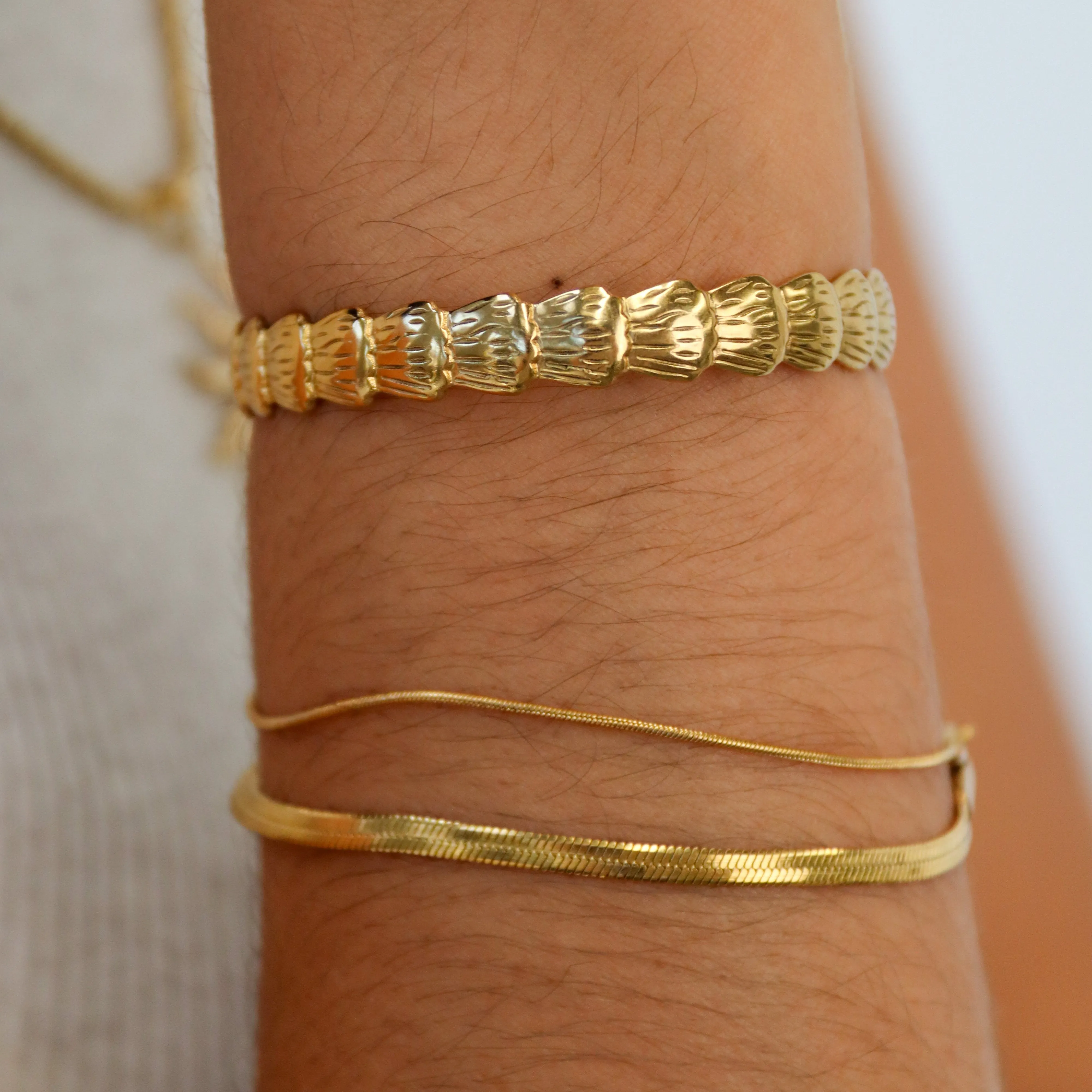 Nellie| Stainless Steel 18K Gold Plated Snake Bracelet