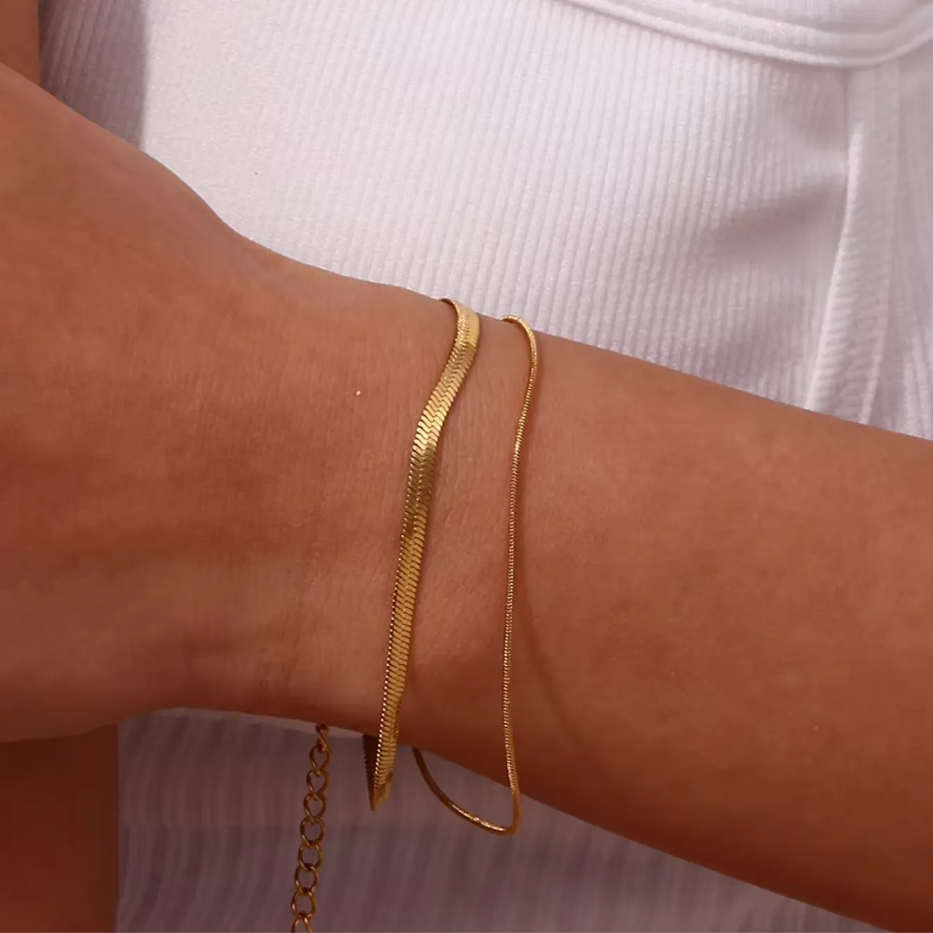 Nellie| Stainless Steel 18K Gold Plated Snake Bracelet