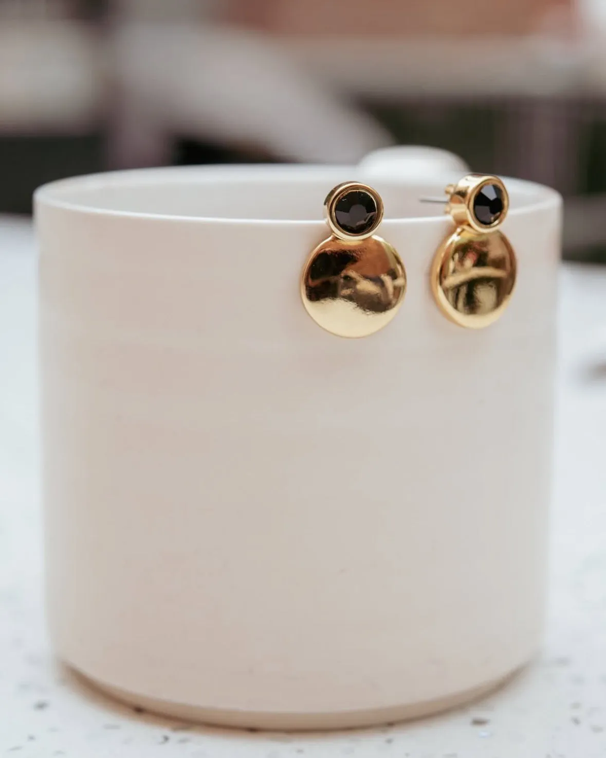 Nerea Black Large Earrings