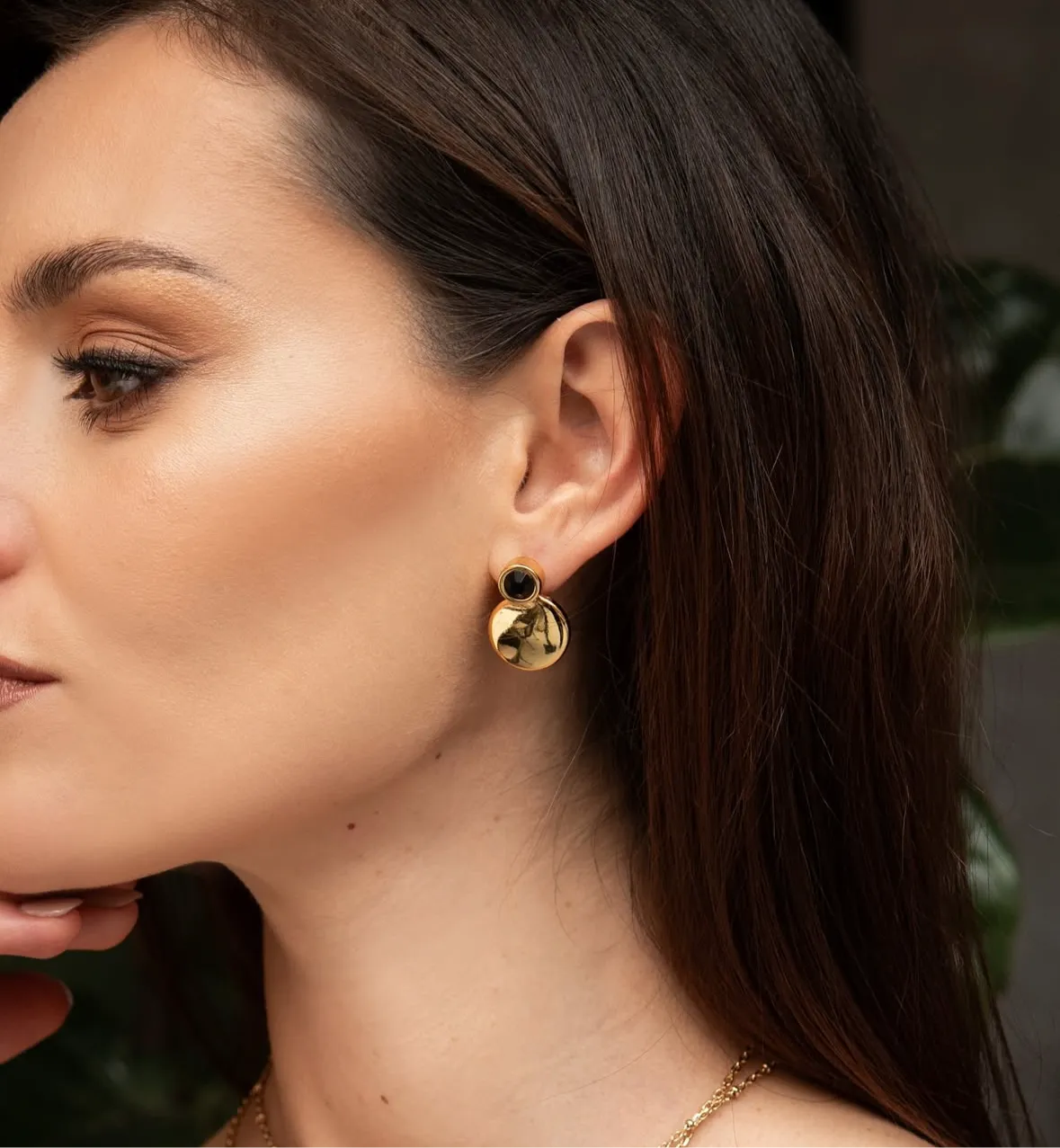Nerea Black Large Earrings