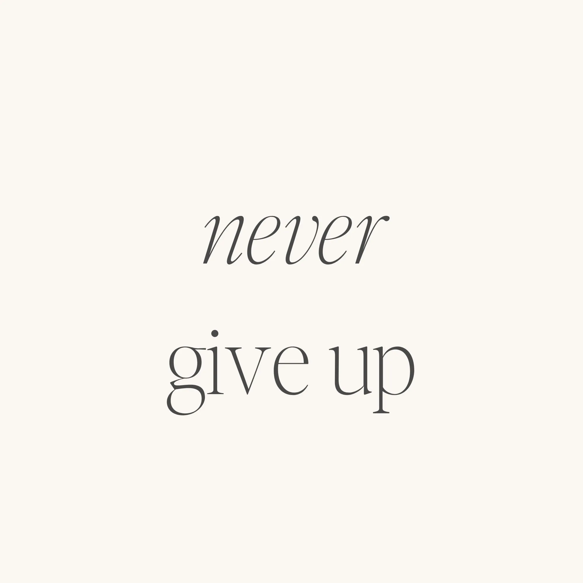 Never Give Up