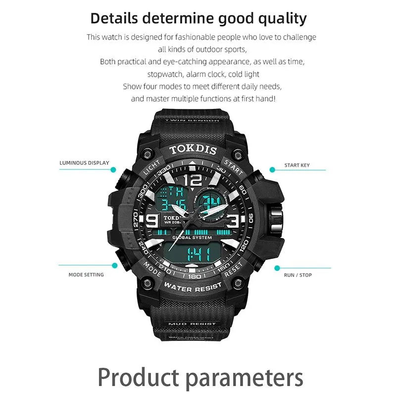New Digital Men Military Watch 50m Waterproof Wristwatch LED Quartz Clock Sport Watch Male Big Watches Men Relogios Masculino