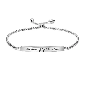 No One Fights Alone Adjustable Chian Bracelet