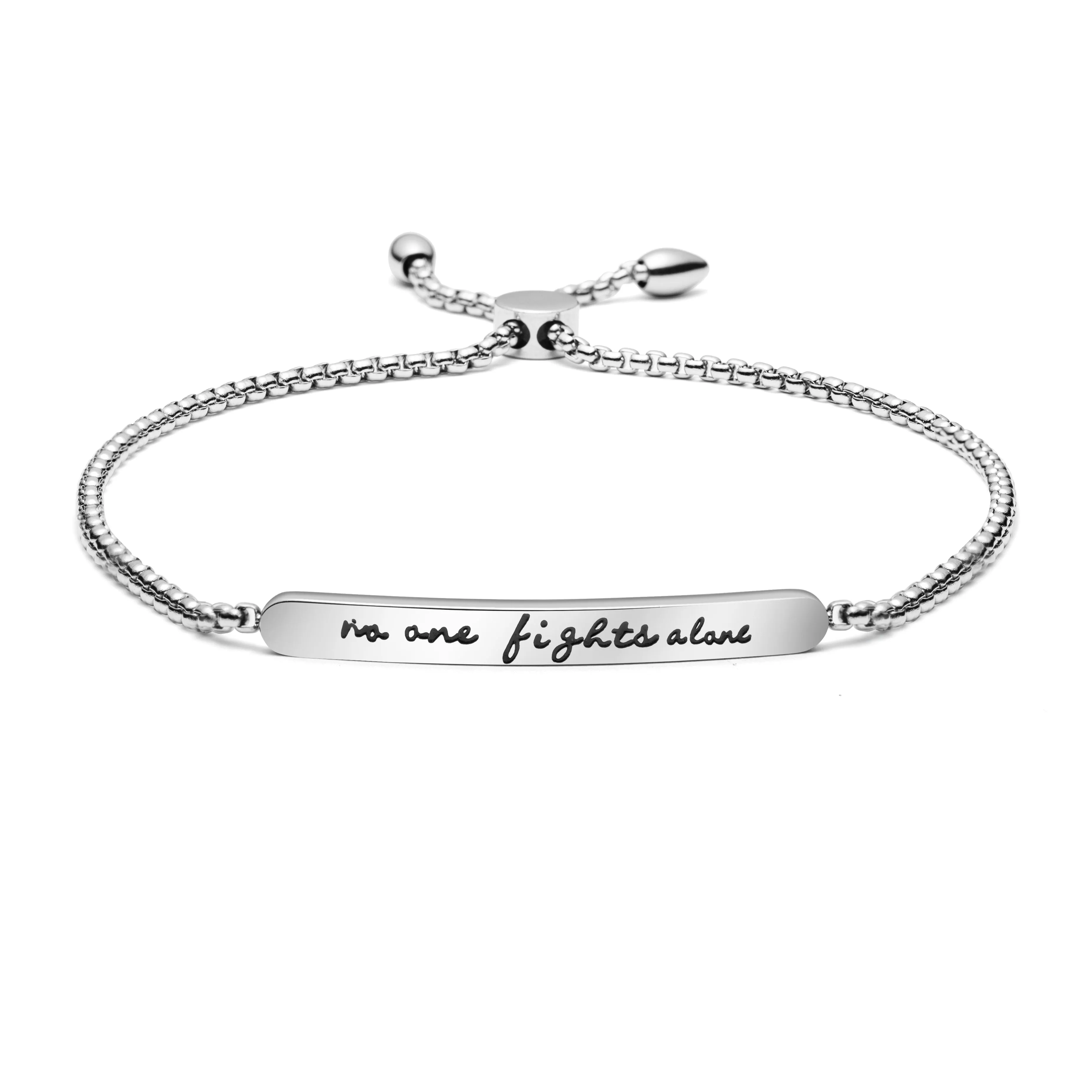 No One Fights Alone Adjustable Chian Bracelet