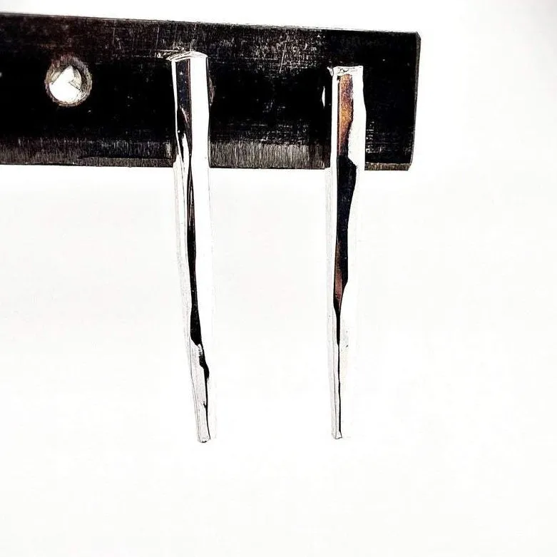 Obscuro Jewelry Silver Spike Earrings (Various Lengths)