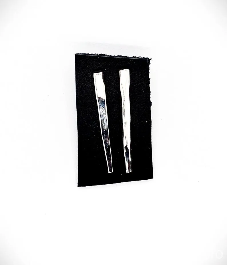Obscuro Jewelry Silver Spike Earrings (Various Lengths)