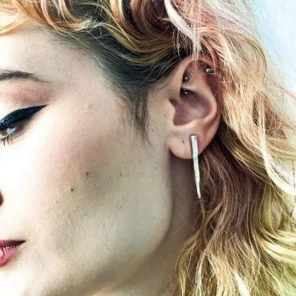 Obscuro Jewelry Silver Spike Earrings (Various Lengths)