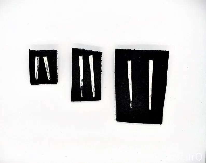 Obscuro Jewelry Silver Spike Earrings (Various Lengths)
