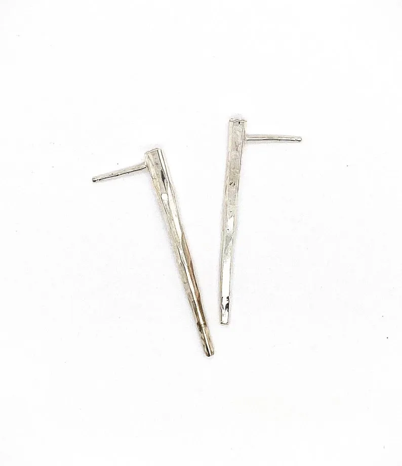 Obscuro Jewelry Silver Spike Earrings (Various Lengths)