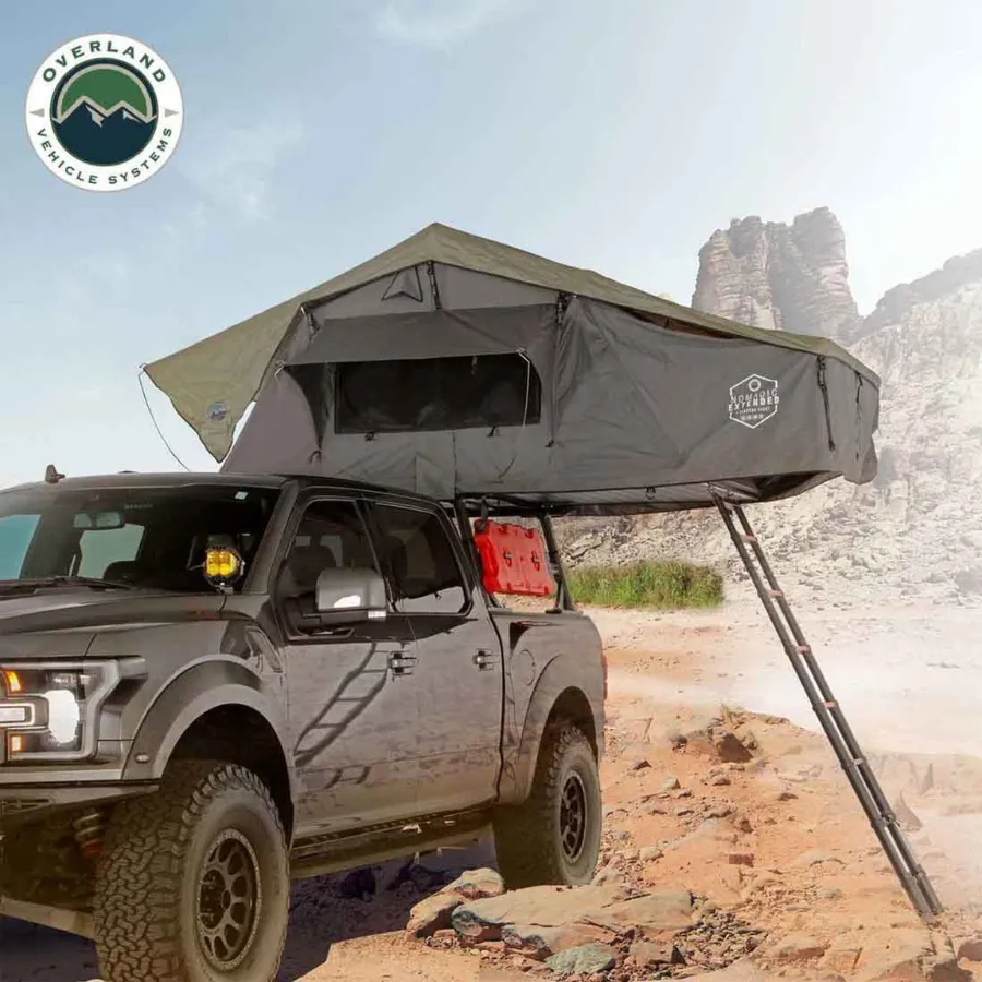 OVS HD Nomadic 2 Extended Soft Shell Roof Top Tent, Grey Body & Green Rainfly