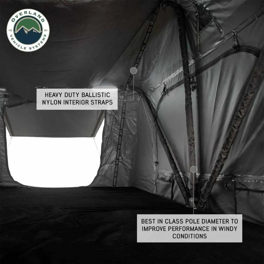 OVS HD Nomadic 2 Standard Soft Shell Roof Top Tent, Grey Body & Green Rainfly