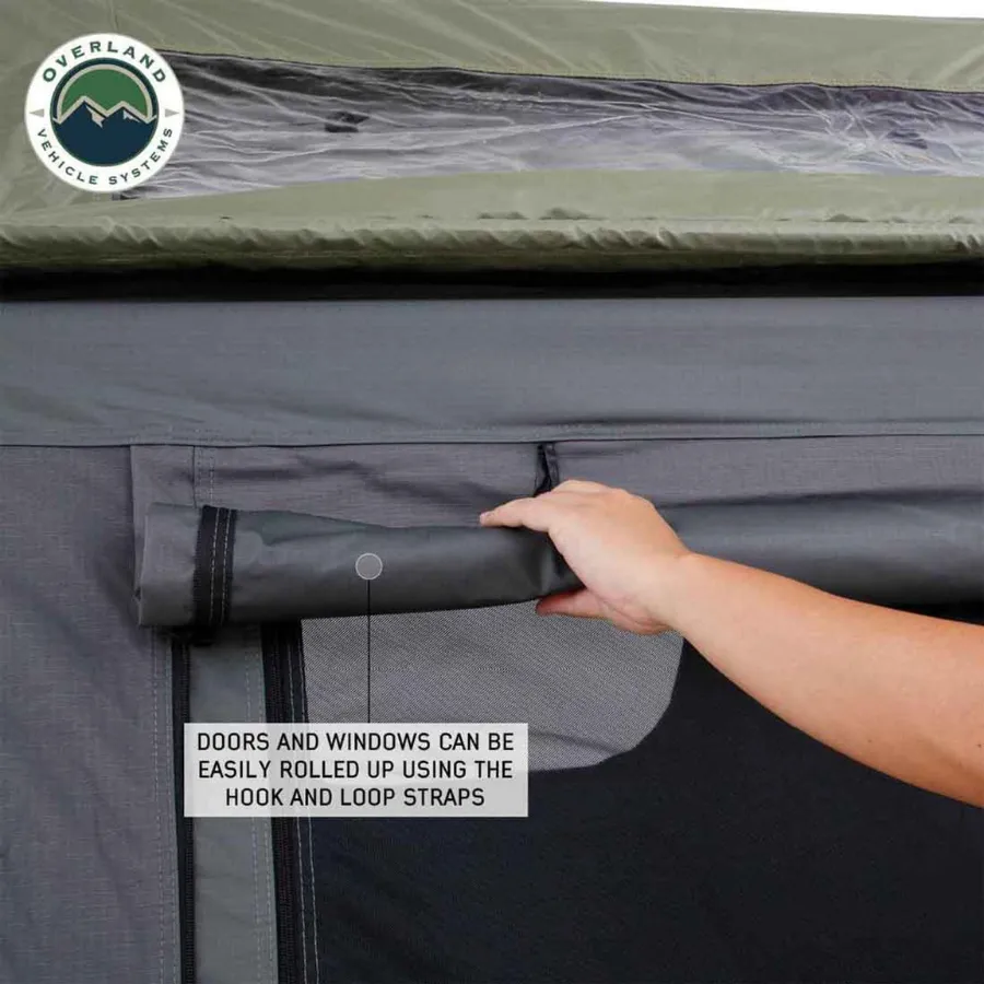OVS HD Nomadic 2 Standard Soft Shell Roof Top Tent, Grey Body & Green Rainfly