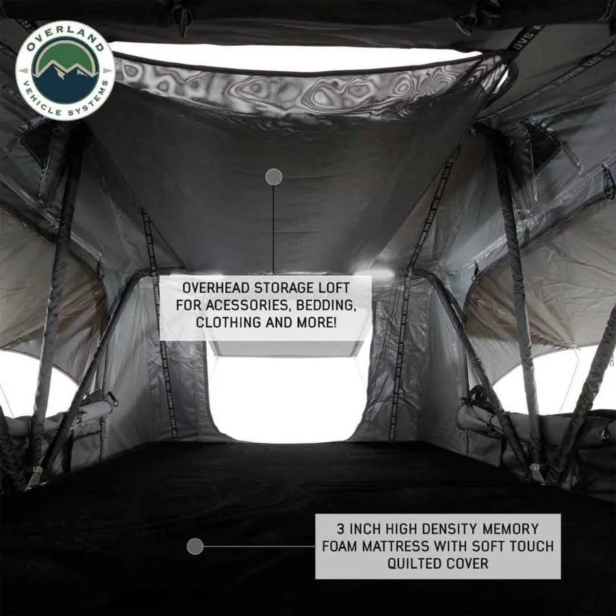 OVS HD Nomadic 2 Standard Soft Shell Roof Top Tent, Grey Body & Green Rainfly