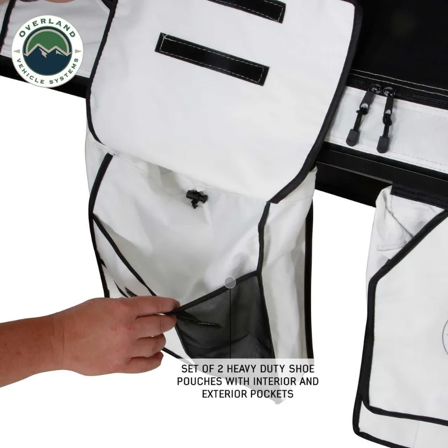 OVS HD Nomadic 3 Arctic White Extended Soft Shell Roof Top Tent, White Body Dark Grey Rainfly