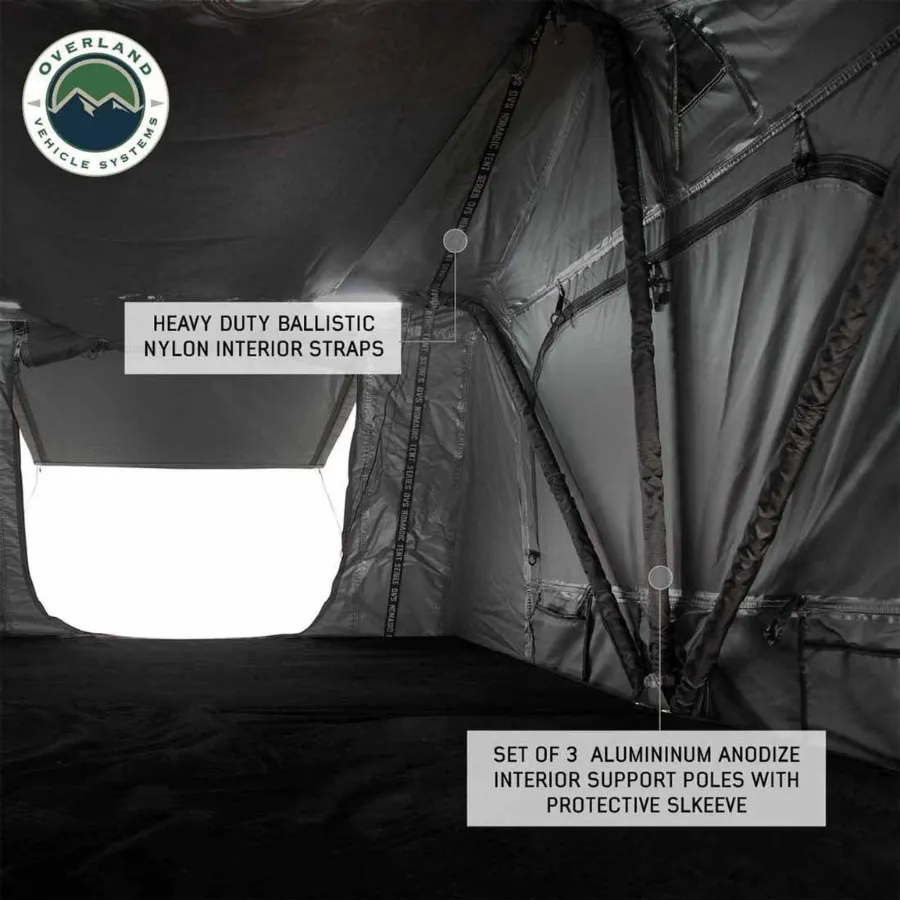 OVS HD Nomadic 3 Extended Soft Shell Roof Top Tent, Grey Body & Green Rainfly