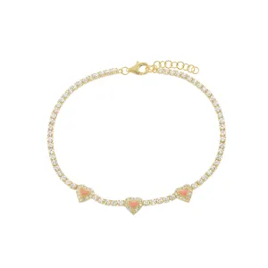Peach Heart Bracelet