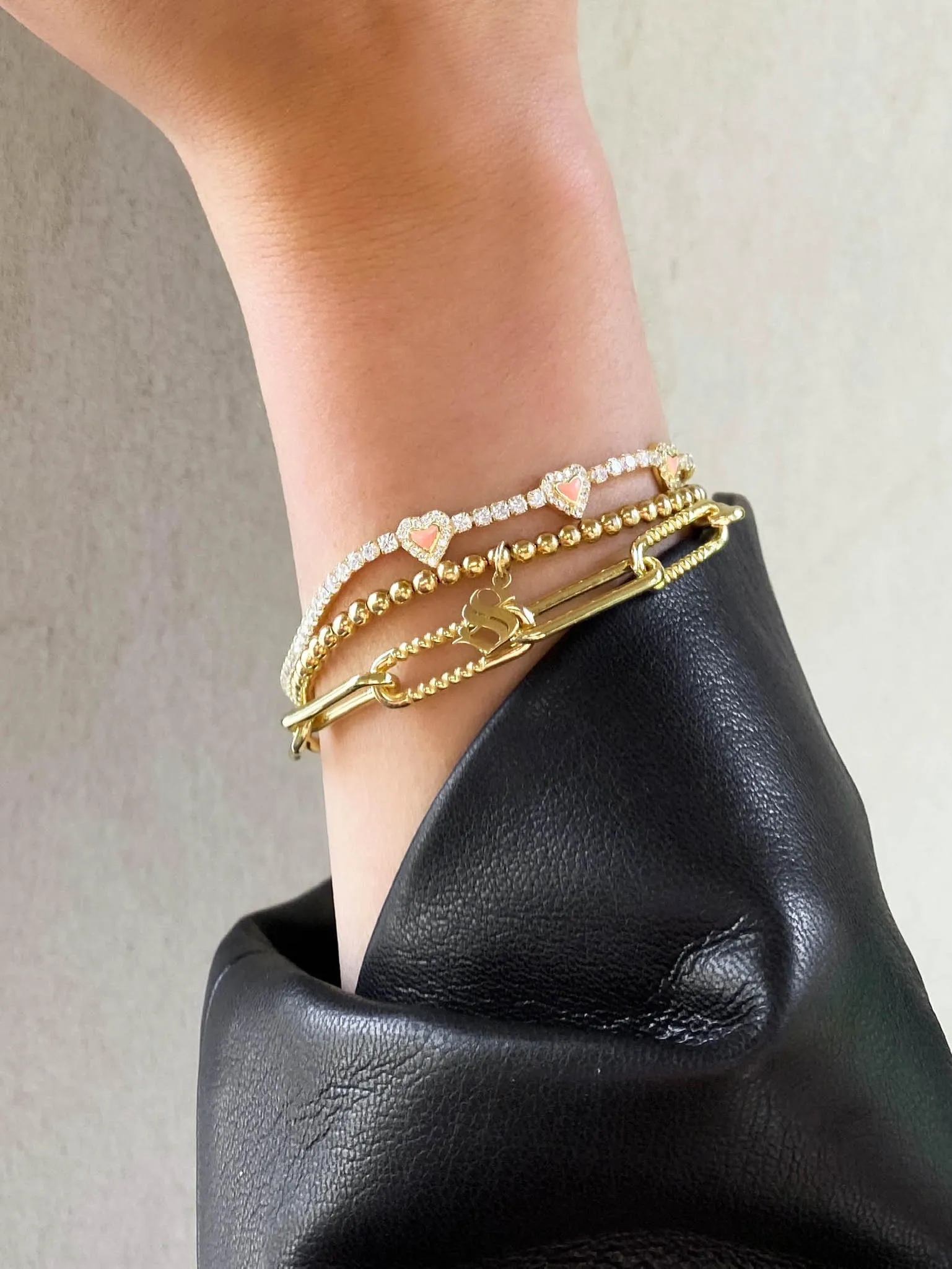 Peach Heart Bracelet