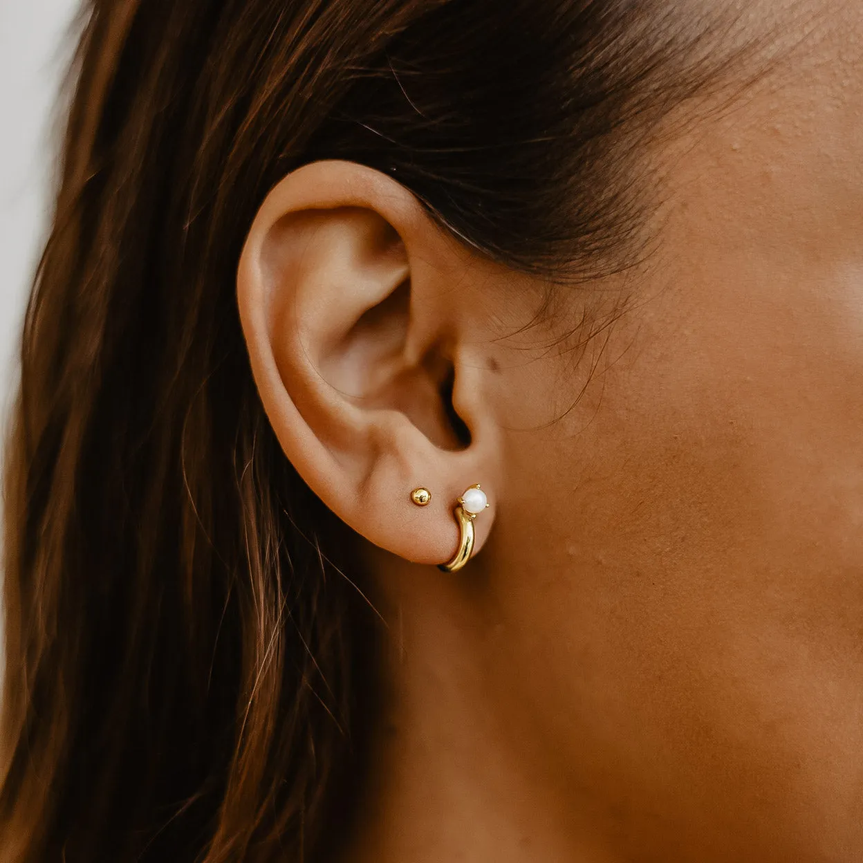 Pearl Stud Hoops