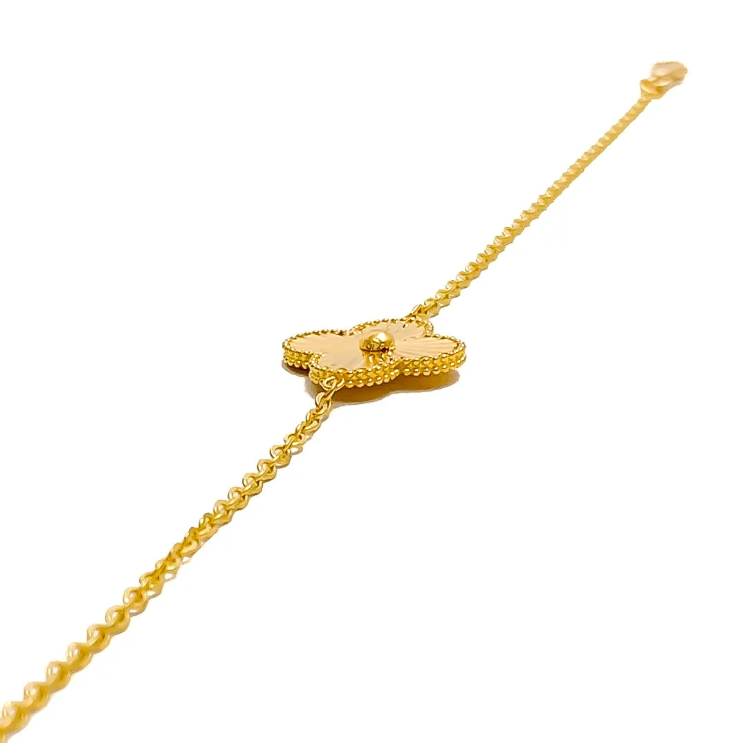 Petite Blooming Flower 21k Gold Bracelet
