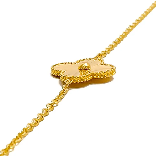 Petite Blooming Flower 21k Gold Bracelet
