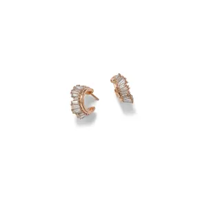 Petite Ruched Hoops - Diamond