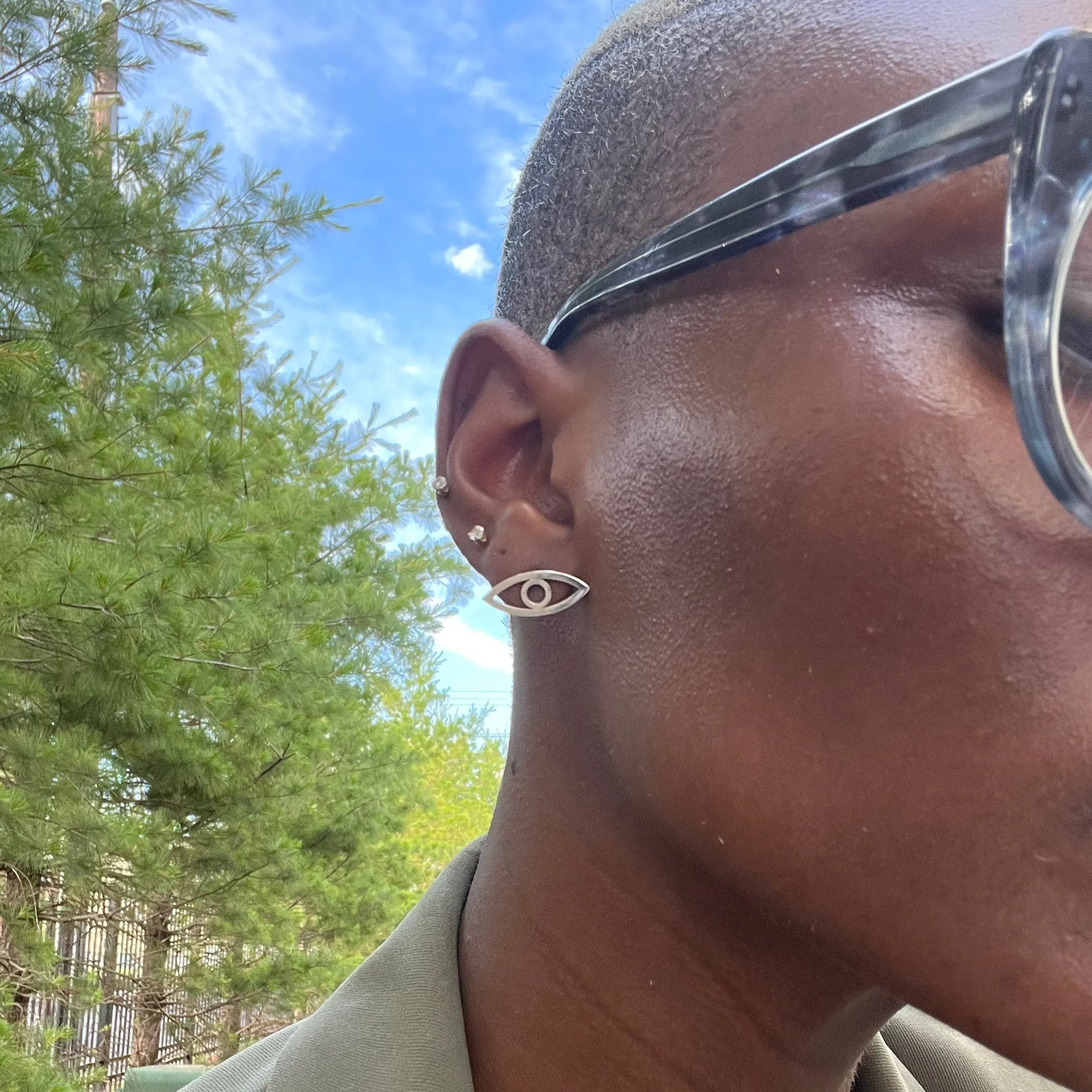 Pharaoh's Eye Silver Stud