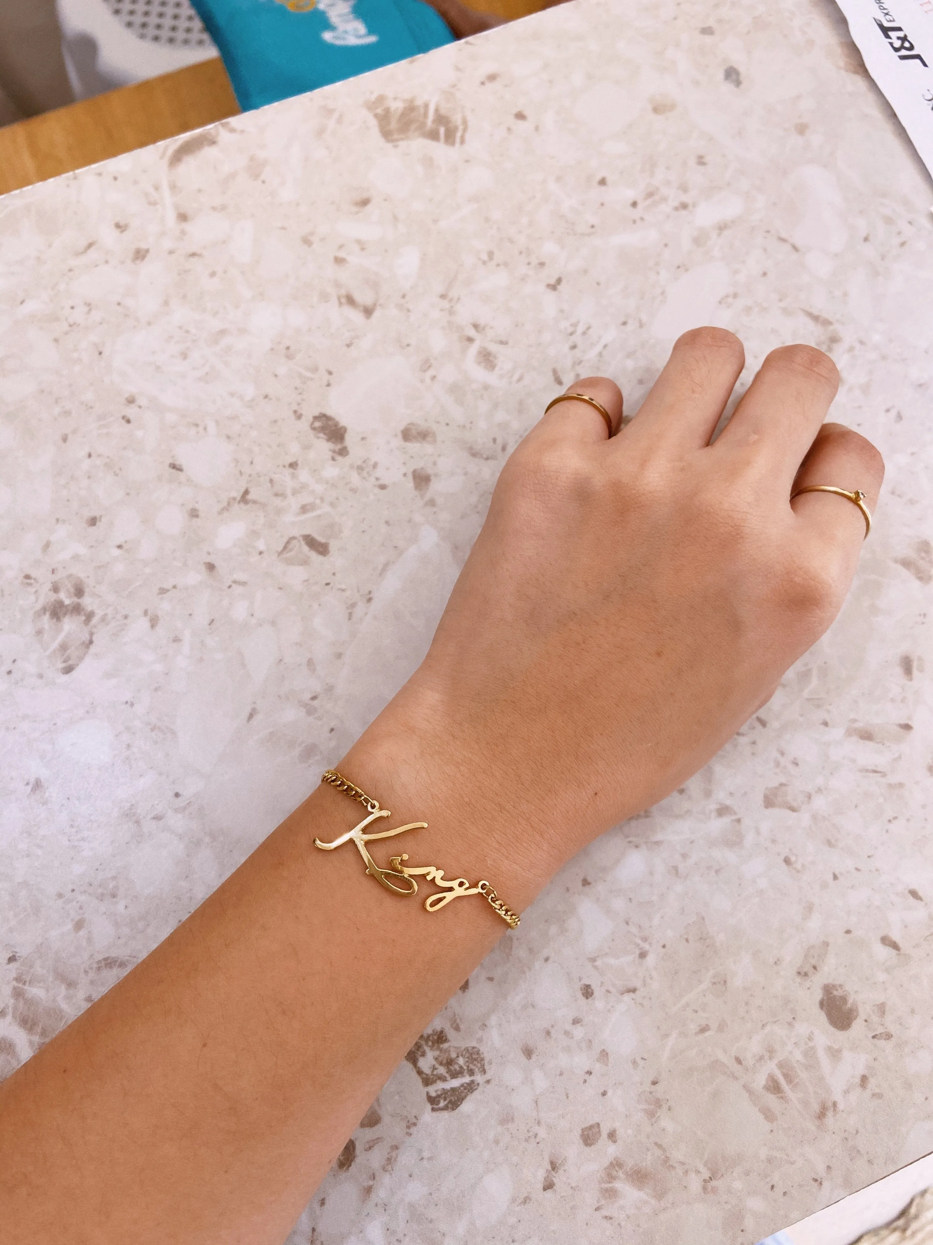 *PRE-ORDER Custom Handwritten / Font Script Gold Filled Bracelet