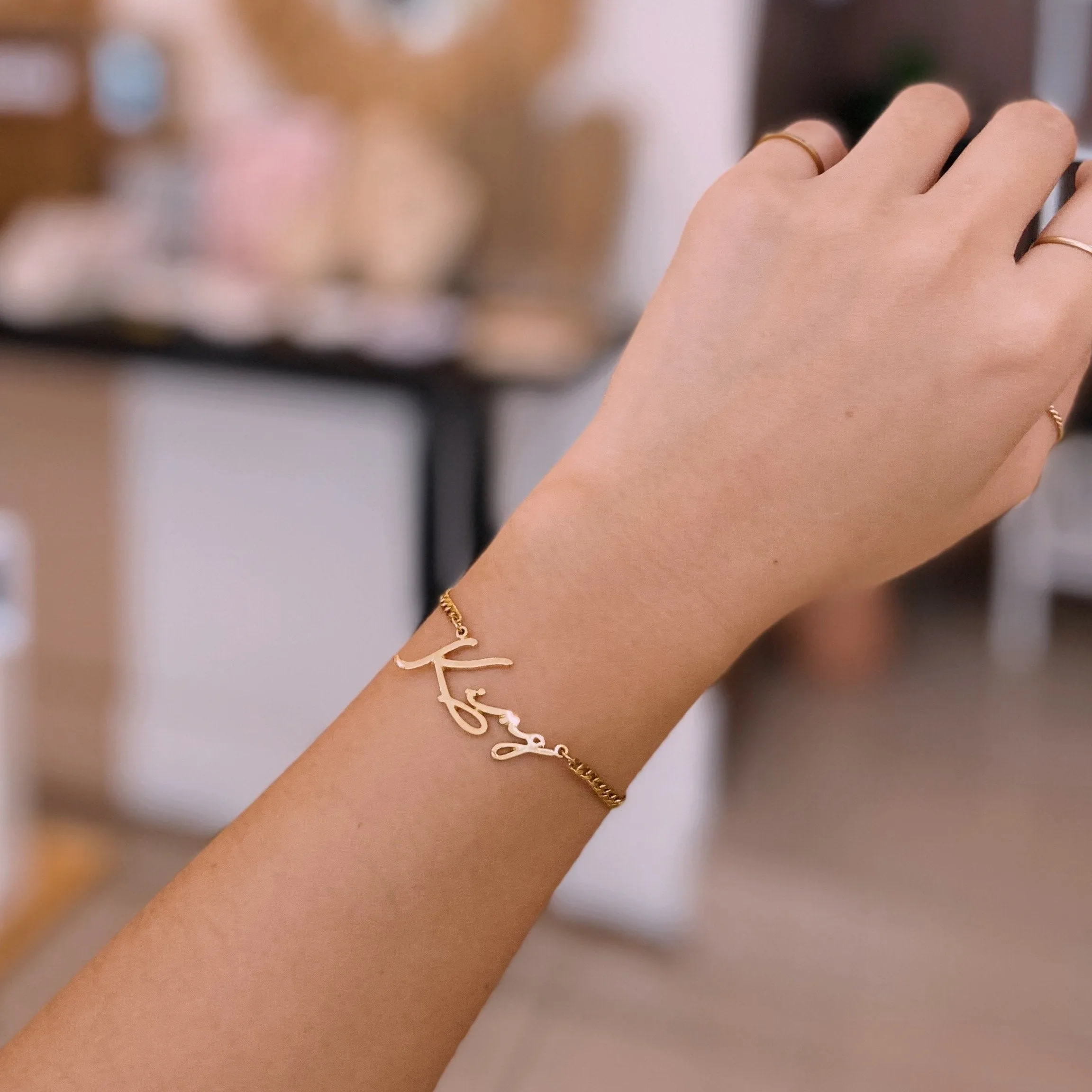 *PRE-ORDER Custom Handwritten / Font Script Gold Filled Bracelet