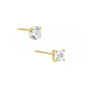 Princess X Solitaire Stud Combo Set 14K