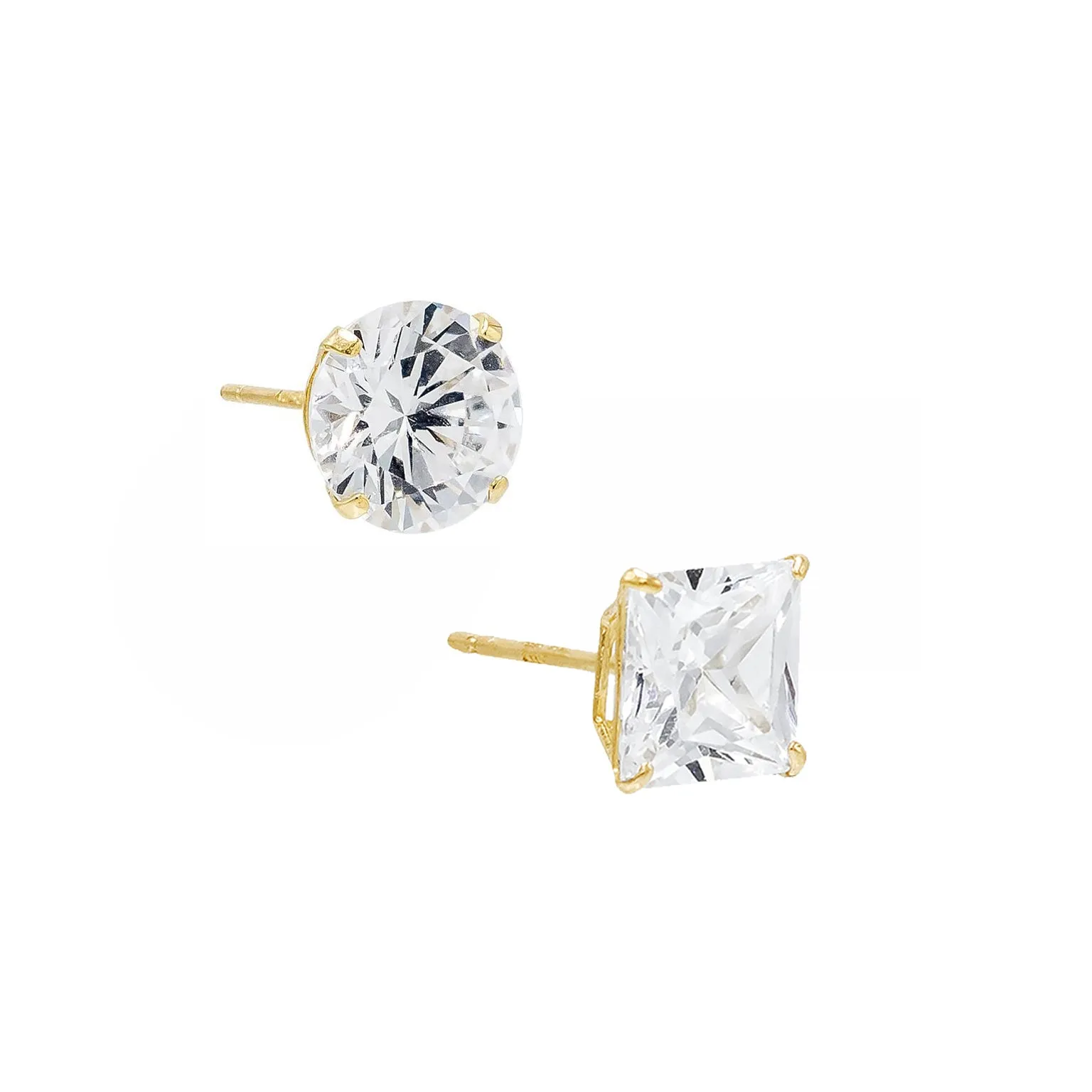 Princess X Solitaire Stud Combo Set 14K