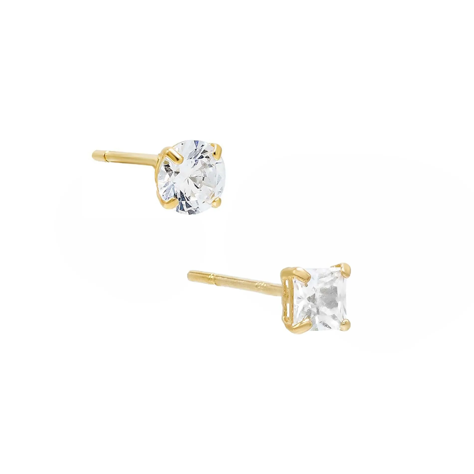 Princess X Solitaire Stud Combo Set 14K